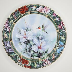 Lena Liu Ruby-throated Hummingbird 1st Issue Decorative Plate W.S. George Bradex